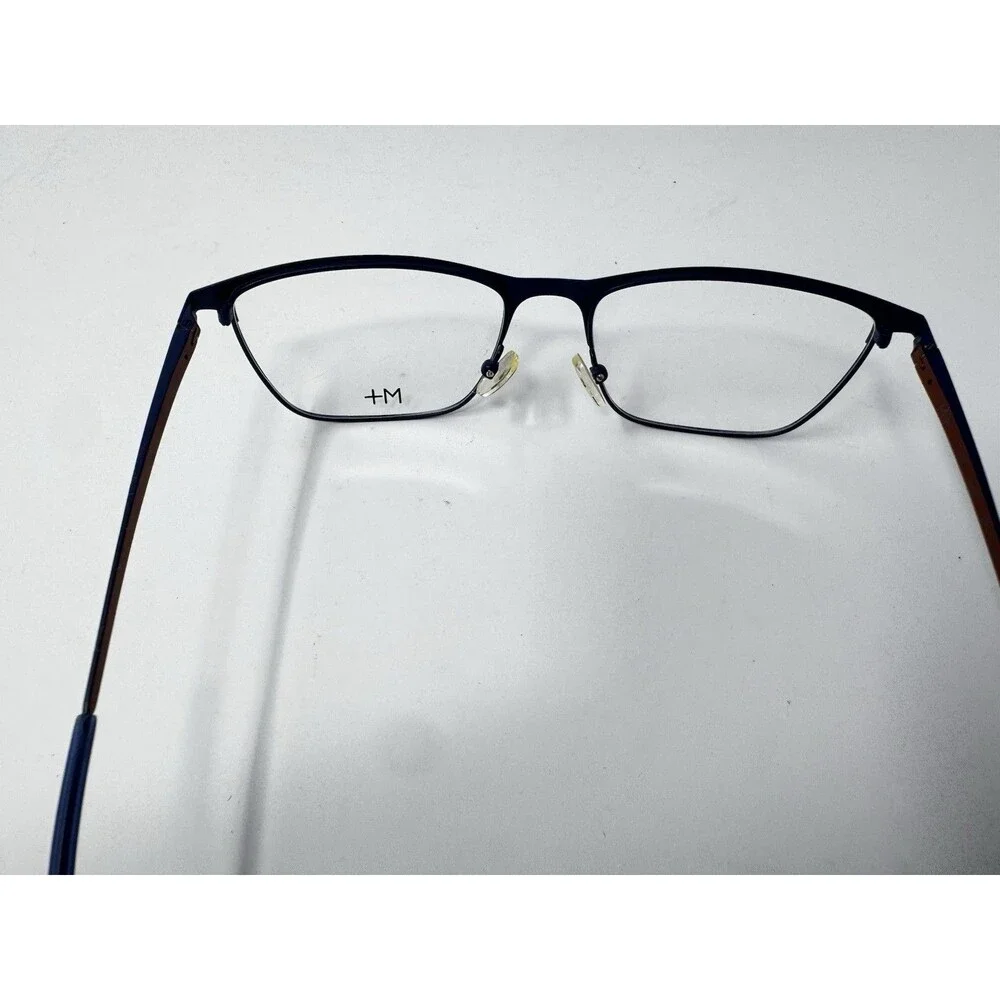 M+ 1037 Navy Orange Eyeglass Frames New Old Stock 55-17-143